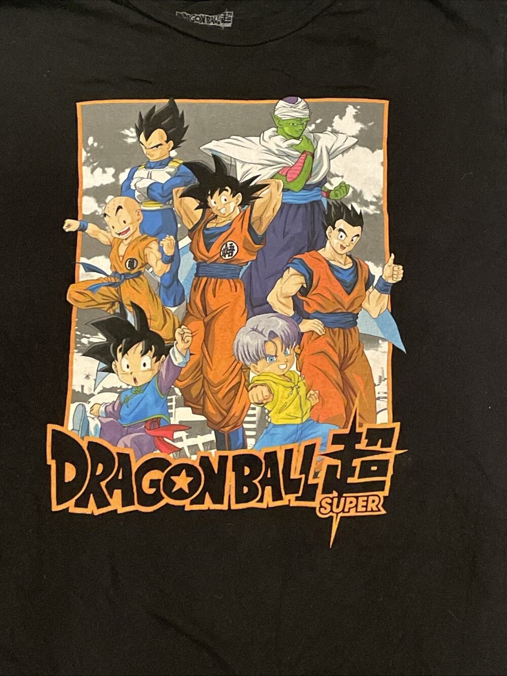 Dragon Ball Z Super T Shirt Mens L Black Graphic Print Goku Vegeta Gohan Anime